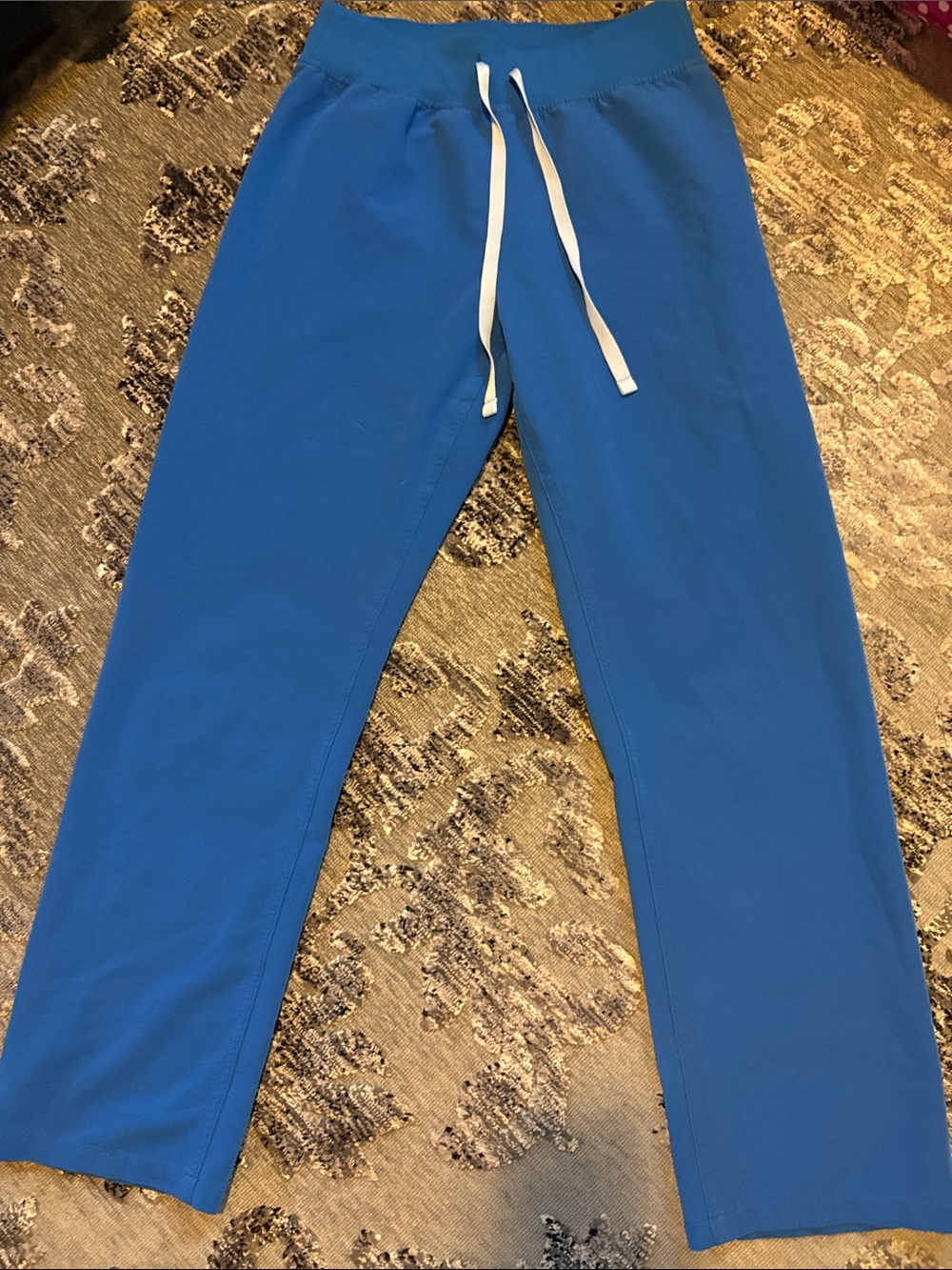 Figs unisex scrub uniform Joggers in Bright Blue with White Drawstring